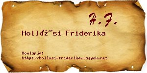 Hollósi Friderika névjegykártya